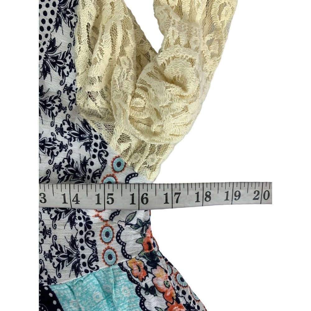 Kora America Women's Lace Sleeve Multi Patterned Dress - Picture 5 of 6
